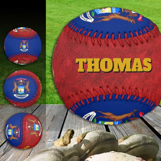 Michigan Flag, Monogram, Michigan / Baseball Balls (Von Creator hochgeladen)