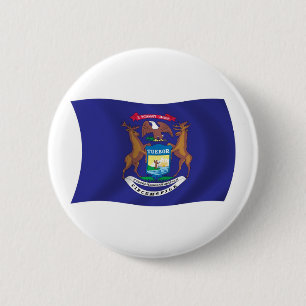 Michigan-Flagge Knopf Button