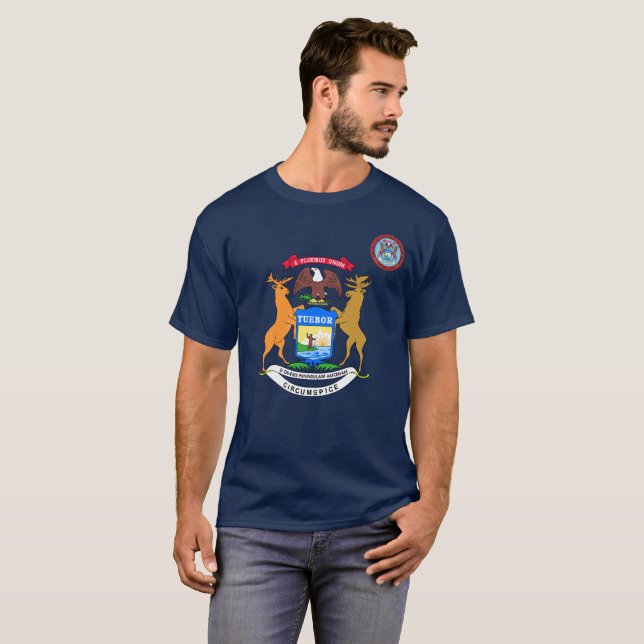 Michigan-Flagge T-Shirt (Vorne ganz)