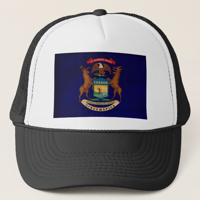 Michigan-Flagge Truckerkappe (Vorderseite)