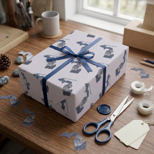 Michigan-förmige Wellen Geschenkpapier