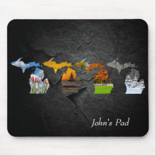 Michigan Four Seasons on Rock Mousepad