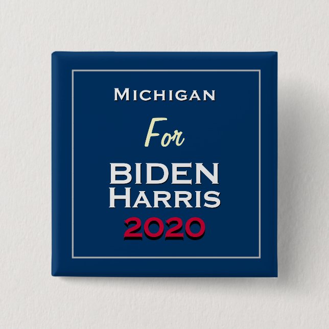 Michigan für BIDEN HARRIS 2020 Square Button (Vorderseite)