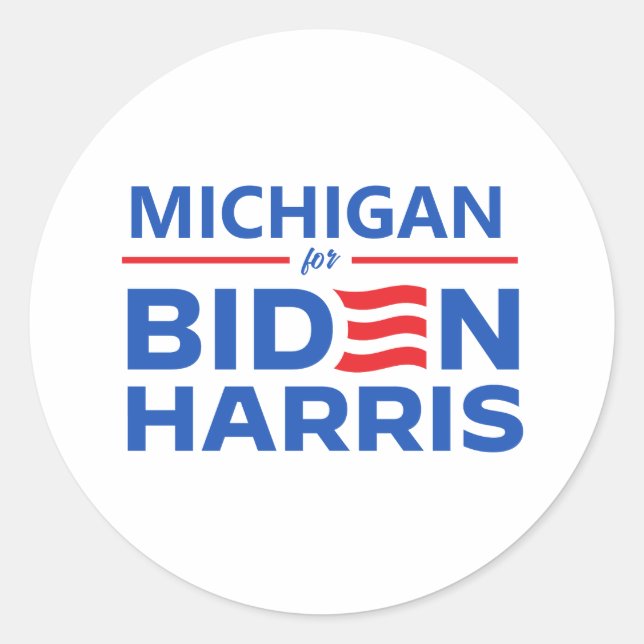 Michigan für Biden Harris Runder Aufkleber (Vorderseite)