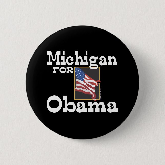 Michigan für Obama-Knopf Button (Vorderseite)