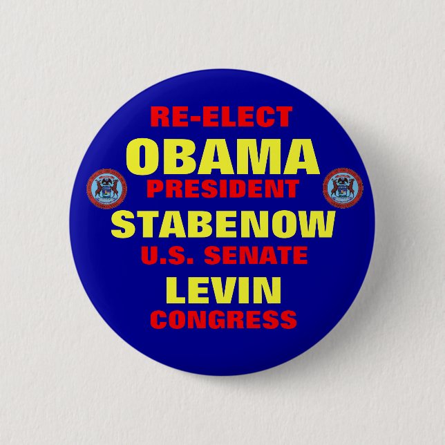 Michigan für Obama Stabenow Levin Button (Vorderseite)