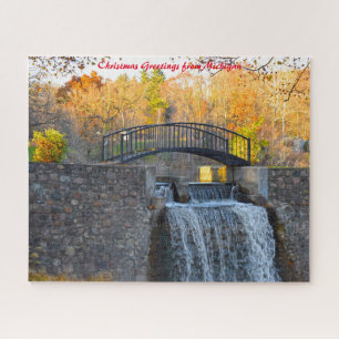 Michigan Fußgängerbrücke. Weihnachtsgrüße Puzzle