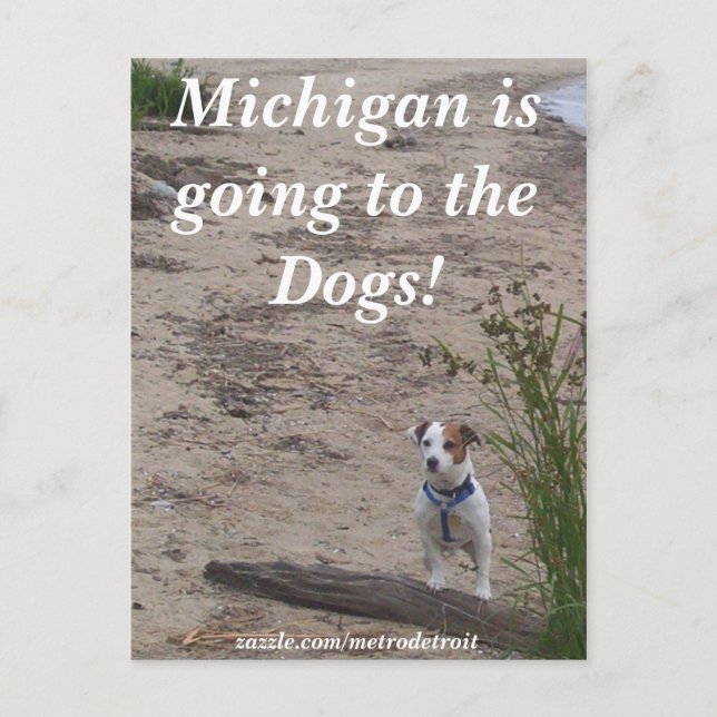 Michigan geht zu den Hunden! Postkarte (Vorderseite)