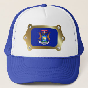 Michigan gerahmt Flag Hat Truckerkappe