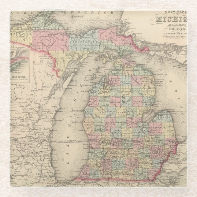 Michigan Glasuntersetzer (Vorderseite)