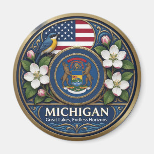 Michigan Great Lakes State Heritage 🌊 Magnet