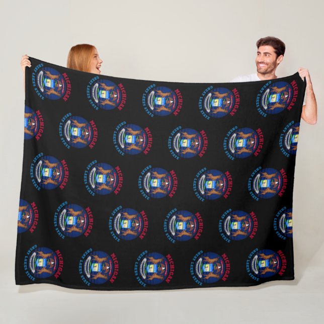 MICHIGAN GREAT SEES STAAT FLAG FLEECEDECKE (Beispiel)
