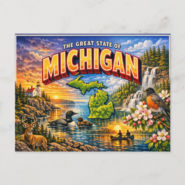 Michigan Grußkarte Postkarte (Vorderseite)