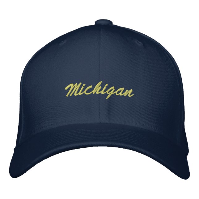 Michigan Hat Bestickte Baseballkappe (Vorderseite)