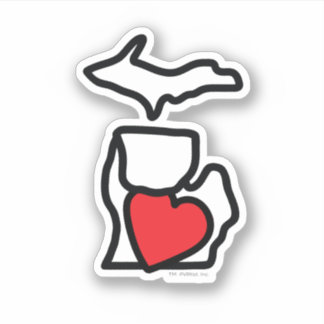 Michigan Holding Heart Sticker