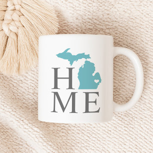 Michigan Home Aqua Blaues Staat-Herz Kaffeetasse