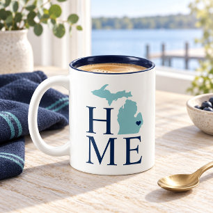 Michigan Home Aqua Navy Blau Benutzerdefinierte St Zweifarbige Tasse