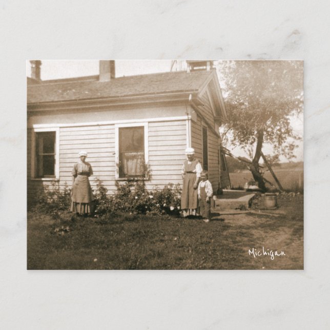 Michigan Homestead Old Fashioned Postkarte (Vorderseite)