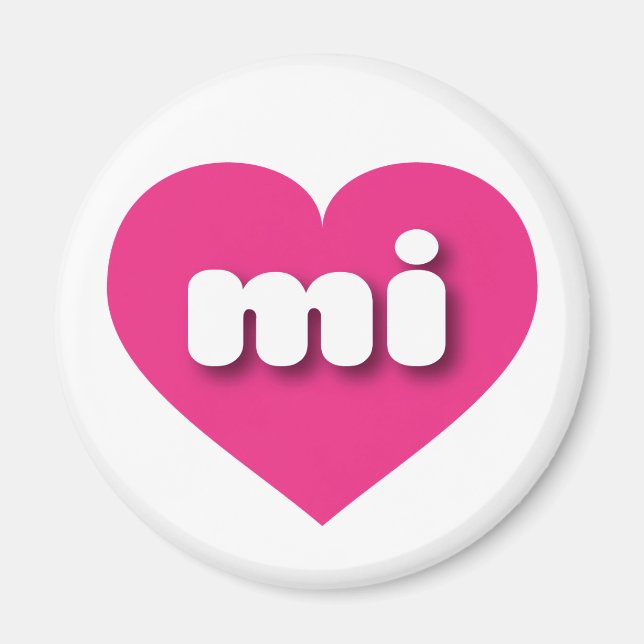 Michigan Hot roink heart - I Liebe mi Magnet (Vorne)