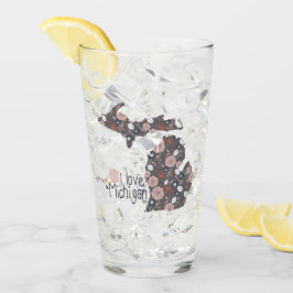 Michigan I Liebe Floral Gefüllt Silhouette Glas