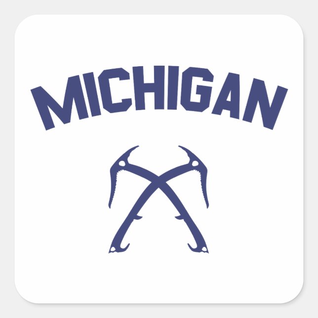 Michigan Ice Quadratischer Aufkleber (Vorderseite)