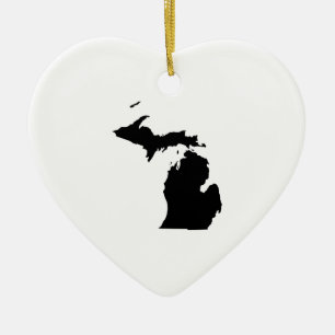 Michigan in Schwarz und Weiß Keramik Ornament