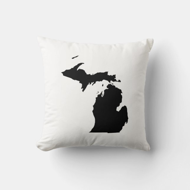 Michigan in Schwarz und Weiß Kissen (Vorderseite)