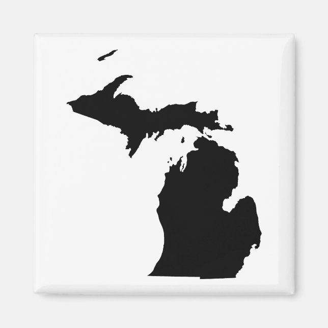 Michigan in Schwarz und Weiß Magnet (Vorne)