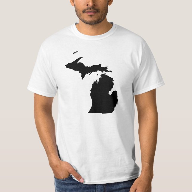 Michigan in Schwarz und Weiß T-Shirt (Vorderseite)