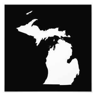 Michigan in Weiß und Schwarz Fotodruck