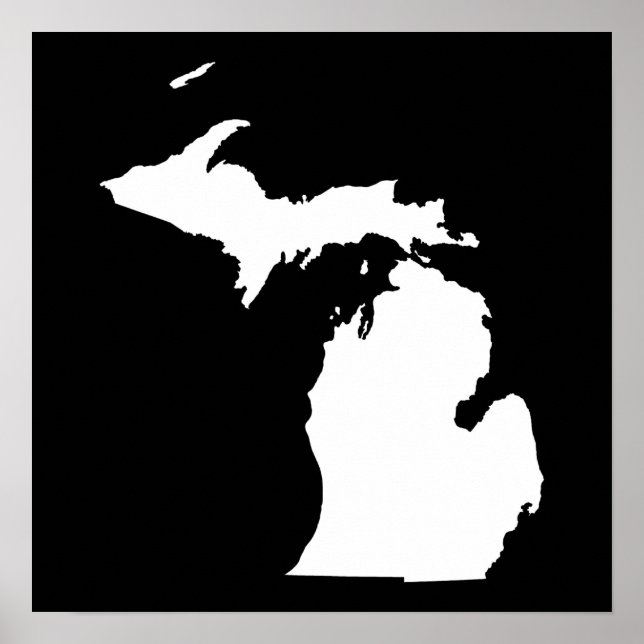 Michigan in Weiß und Schwarz Poster (Vorne)