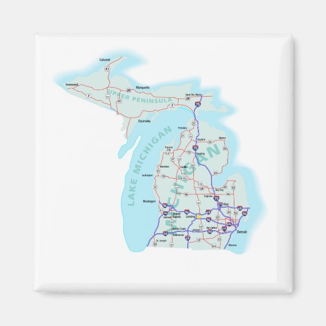 Michigan Interstate Map Magnet (Vorne)
