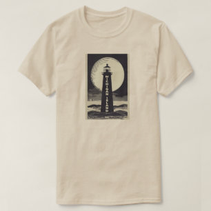 Michigan Island Lighthouse Moon T-Shirt