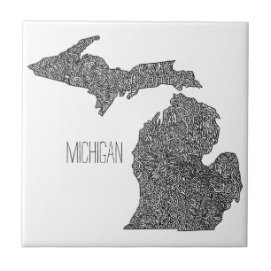 Michigan-Karte Fliese