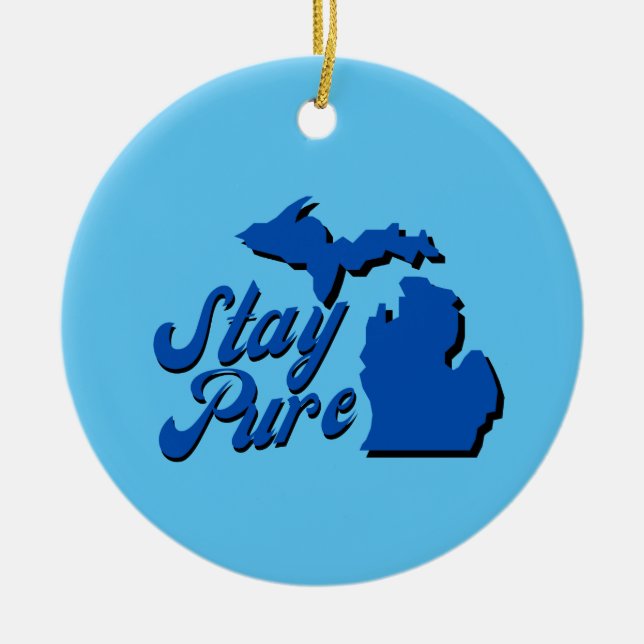 Michigan - Karte Kontur Keramik Ornament (Vorne)