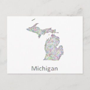 Michigan-Karte Postkarte