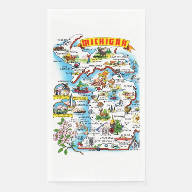 Michigan-Karte Serviette (Vorderseite)