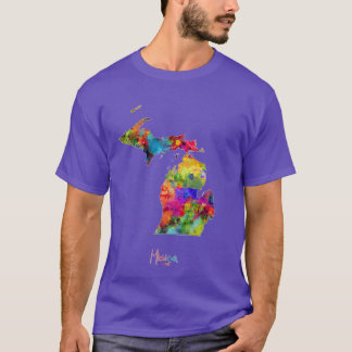 Michigan Karte übergroß T-Shirt