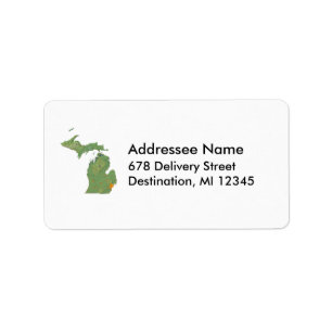 Michigan-Karten-Adressen-Etikett Adressaufkleber