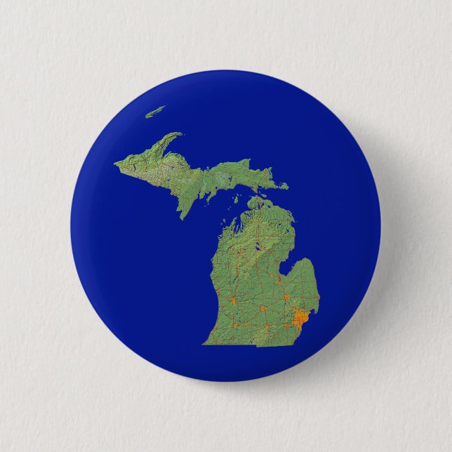 Michigan-Karten-Knopf Button (Vorderseite)