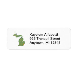 Michigan-Karten-Rücksendeadresse-Aufkleber