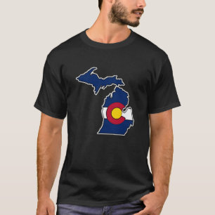 Michigan Kontur Colorado Fahne Angepasst T-Shirt