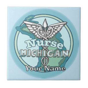 Michigan Krankenpfleger Caduceus Kachel