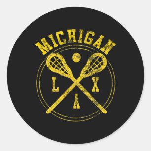 Michigan Lacrosse Lax Logo Runder Aufkleber