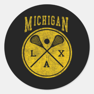 Michigan Lacrosse Vintag Lax Vintag Michigan Lac Runder Aufkleber