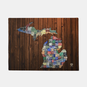 Michigan-Landkreis-Vintage Lizenz-Platten-Karte Fußmatte