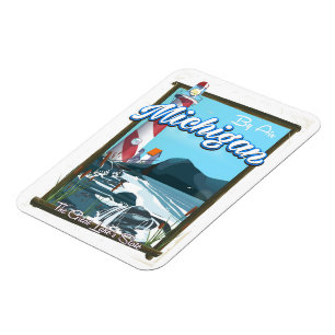 Michigan Leuchtturm Reiseplakat!. Magnet