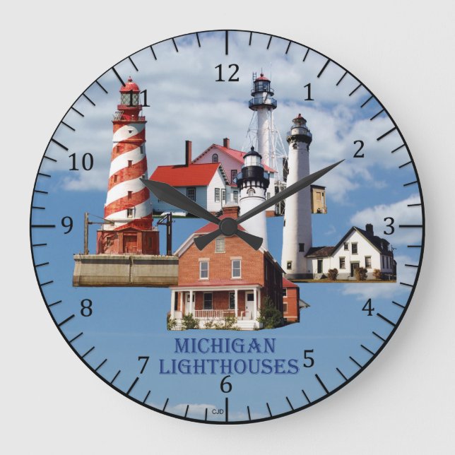Michigan-Leuchtturmuhr Große Wanduhr (Vorderseite)