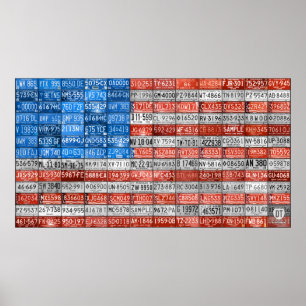 Michigan License Plate Flag Art Print Two Poster