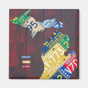 Michigan License Plate Karte von Design Turnpike Magnet